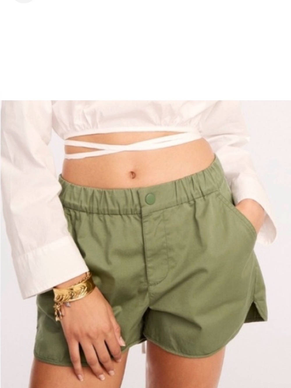 J. Crew Pull On Short in Lightweight Chino in Green Size Small